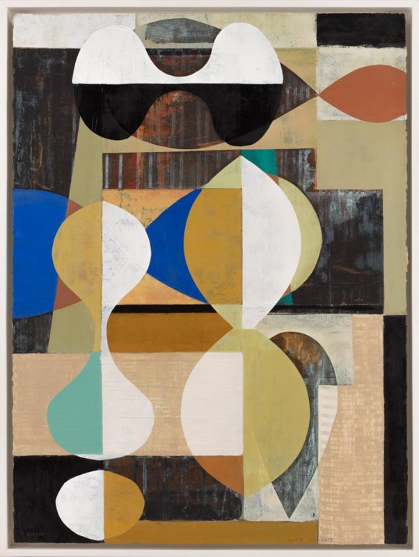 NUMBER 1, oil, collage on paper, 30 x 22 in.
