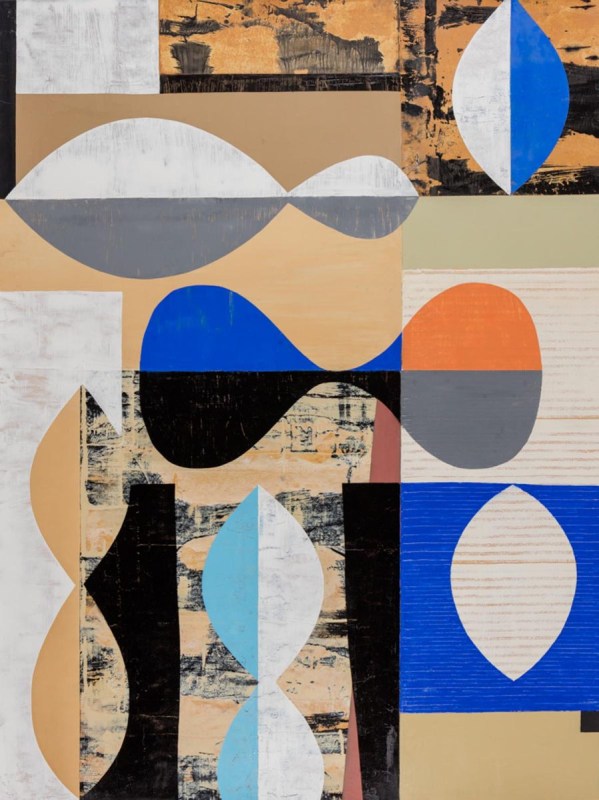 NUMBER 27, oil, collage on paper, 49 x 37 in.