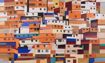 SHELTERS, ORANGE HOUSES (FAVELA), 72 x 120 in.