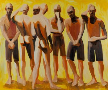 FOUR SHORTS, oil on canvas, 60 x 72 in.