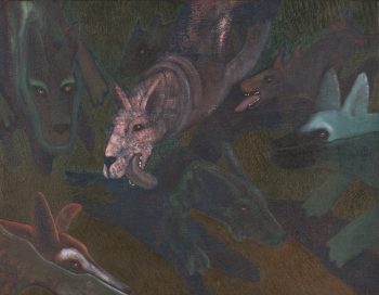 DOGS SWIMMING, 14 x 18 in.