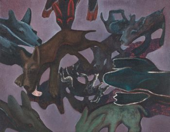 DOGS SWIMMING 3, 14 x 18 in.