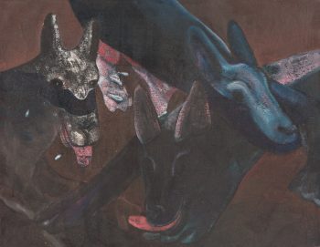 DOGS SWIMMING 2, 15 x 19.5 in.