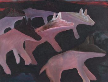 DOGS FLOATING, 19 x 25 in.