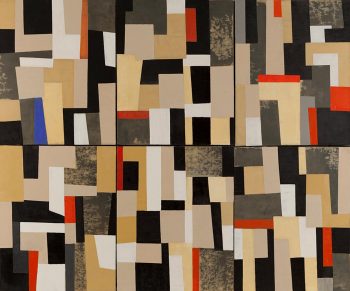 MODERNE composite, oil on canvas, 40 x 48 in.
