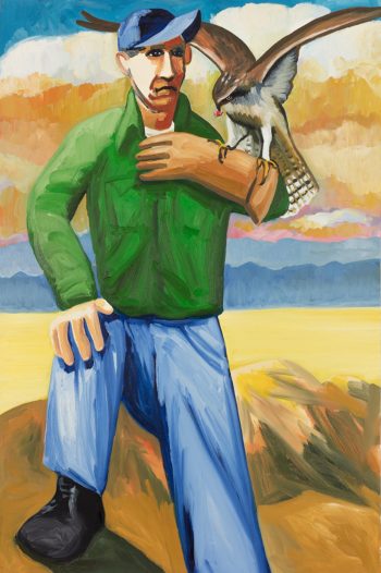 MAN WITH HAWK, 60 x 40 in.
