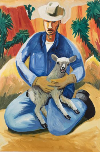 MAN WITH LAMB, 60 x 40 in.