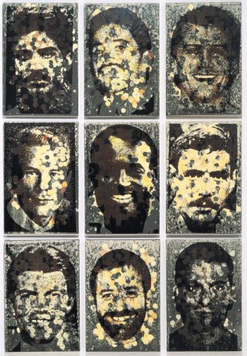 NINE MEN, 108 x 72 in.