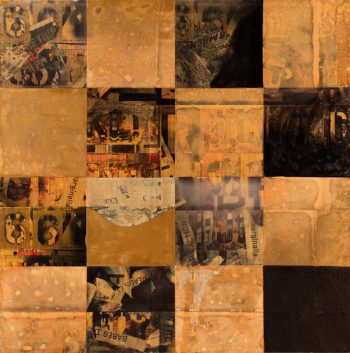 SIXTEEN SQUARES, oil on panel, 36 x 36 in. *