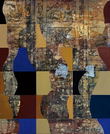 PORTA EN RESTORO, 62 x 51 in.