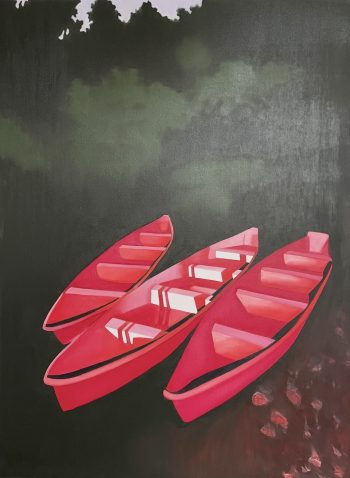 CANOE NOCTURNE, oil on canvas, 60 x 40 in. Edna Gallery, San Luis Obispo and Montecito CA